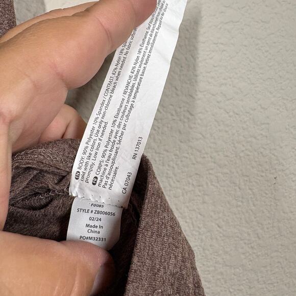 Zobha Size Large Saydee Tank Top Brown Cinched Side Crew Neck Pullover Stretch - Picture 8 of 8